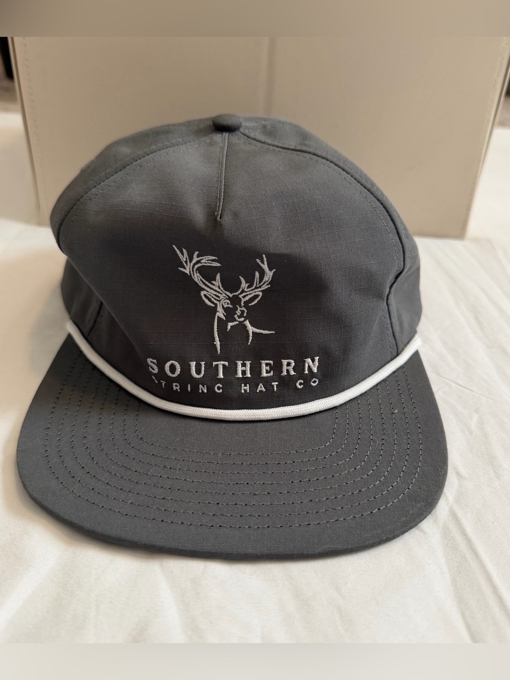 Southern String Hat Co Gray SnapBack Deer Logo Rope